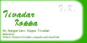 tivadar koppa business card